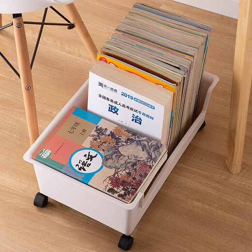 Under-desk book storage box with pulleys removable student classroom bag book storage box study organizer book box yellow large size without pulleys