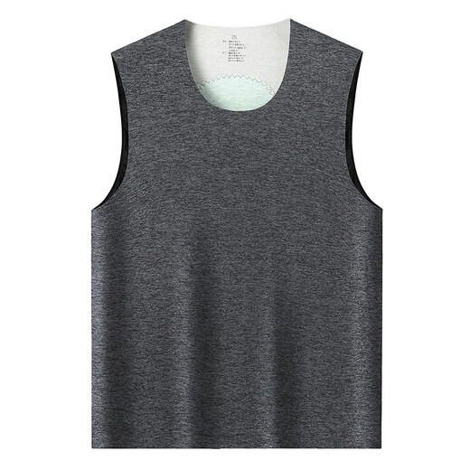 Scarecrow 2024 Men's Belly Protective Warm Vest Plus Size Sleeveless Bottoming Light Luxury Men's Soft Skin Friendly Fat Vest Navy Blue 2XL