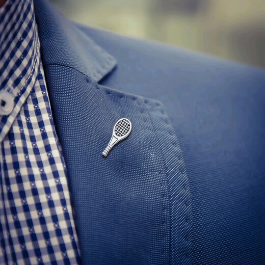 
Krafting Silver Tennis Racket Hollow Brooch High-end Collar Pin Class Class Class Class Class Men's Metal Bamboo Brooch Buckle XZ-F826 Silver Tennis Racket