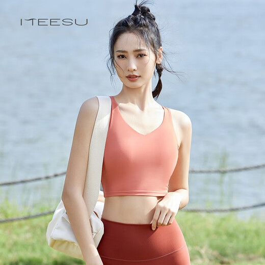 Meisu yoga bra for women's sports and fitness, beautiful back, Pilates, running, breast tightening, casual sports wear, chest pad, breast tightening, dark night black L