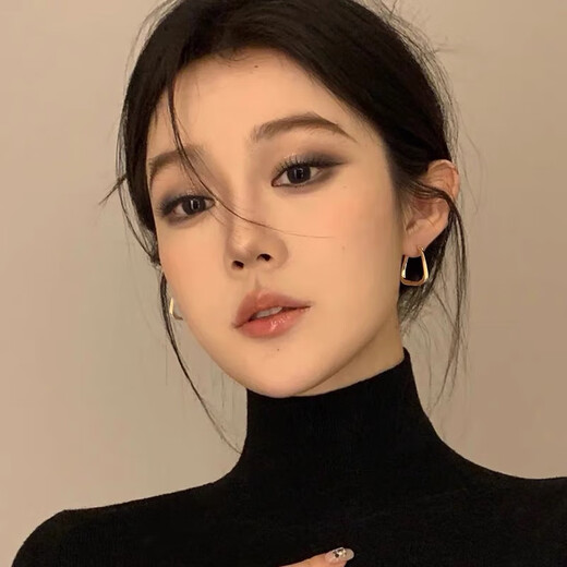 Guanpu Pavilion Fat Donglai's same style 18K gold-plated earrings U-shaped geometric earrings and earrings light luxury earrings for girls U-shaped geometric earrings - gold