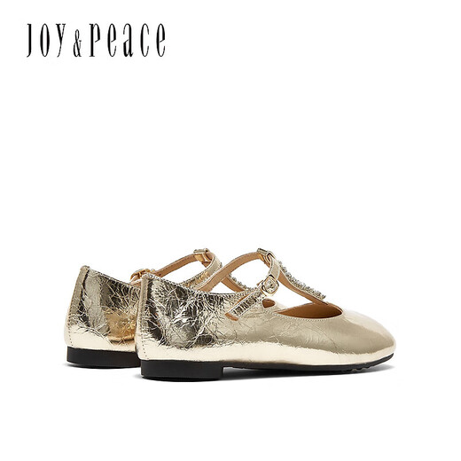 Joy/Meak's New осенний стиль Flash Diamond Embellistion T-Band Split-Toe Mary Jane Shoes For Women 12126CQ4 Золото 36