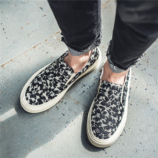 Dkcci viejos zapatos de tela Beijing zapatos de tela informal ligero y transpirable para hombres un pie pedaling zapatos casuales perezosos hombres negros 42