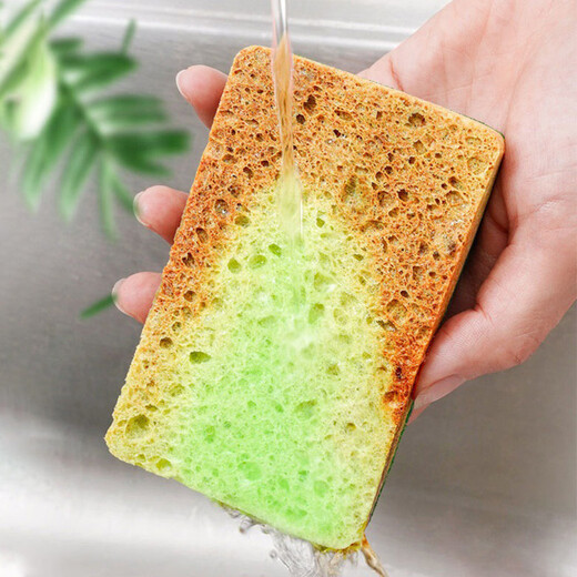 Miaoran wood pulp cotton scouring pad 11*7cm*6 pieces kitchen rag thickened dishwashing sponge wipe double-sided powerful dishwashing cloth