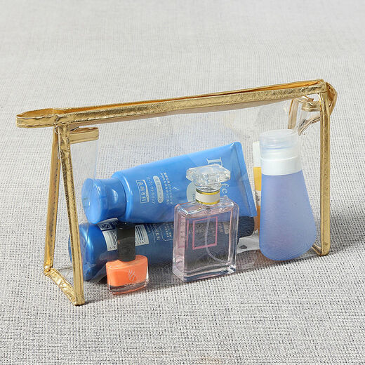 Cosmetic bag jelly transparent Korean large capacity small multi-functional portable simple waterproof toiletry bag storage bag silver medium size