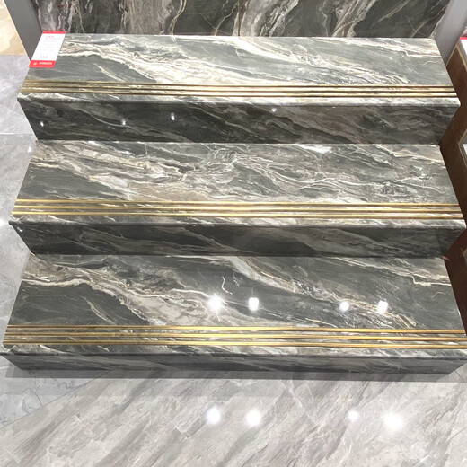 XMSJ Arc Borde Glaspado Graspado Gold Groove Gole Gold Wilmed escalera de escalera de escalera glaseada baldosas de mármol 12808