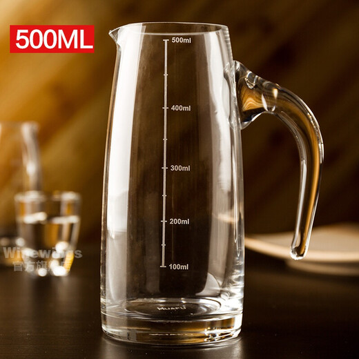 Winewings crystal glass white wine divider with scale red wine decanter divider jug household wine divider glass white wine wine set 500ml wine divider