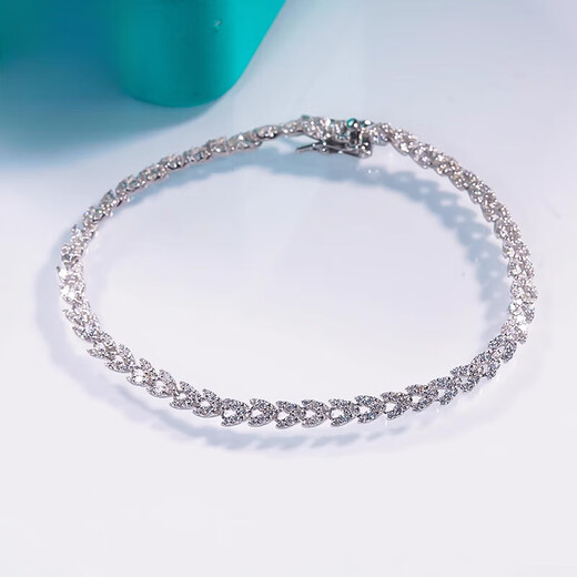 Nilan platinum pt950 bracelet moissanite women's wheat twist light luxury niche full diamond new style 16cm