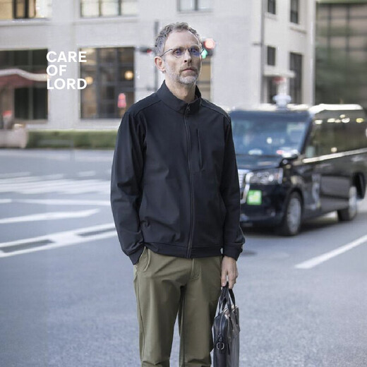 CARE OF LORD Explorer Series Autumn and Winter Jacket Men's Stand Collar Casual Commuting Thickened Soft Shell Jacket 7661 Classic Black M