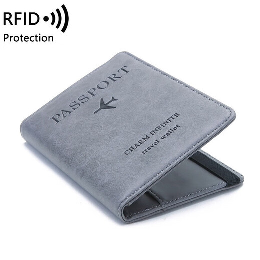 Sky Forest Passport Sac Certificat de stockage Voyage Voyage Hommes et femmes Portefeuille portable Clip de passeport gris