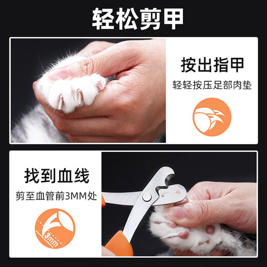 Huayuan Pet Tools (hoopet) pet nail scissors, cat nail scissors, round hole cat scissors, cat nail clippers, dog nail clippers, Teddy puppy scissors, double-hole blind scissors, Hermès Orange