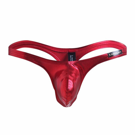 Vertrauliche Lieferung für Männer Sex Unterwäsche verführerisch Tanga Nachahmung Patentleder sexy und erfreulich ein Stück schwul schwarz m