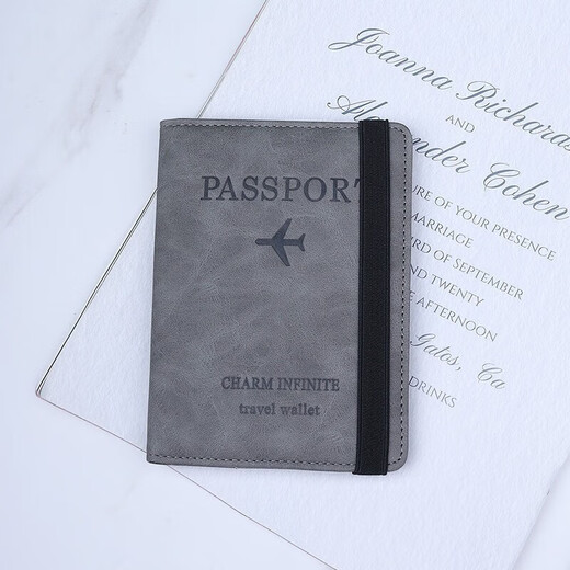 Sky Forest Passport Sac Certificat de stockage Voyage Voyage Hommes et femmes Portefeuille portable Clip de passeport gris