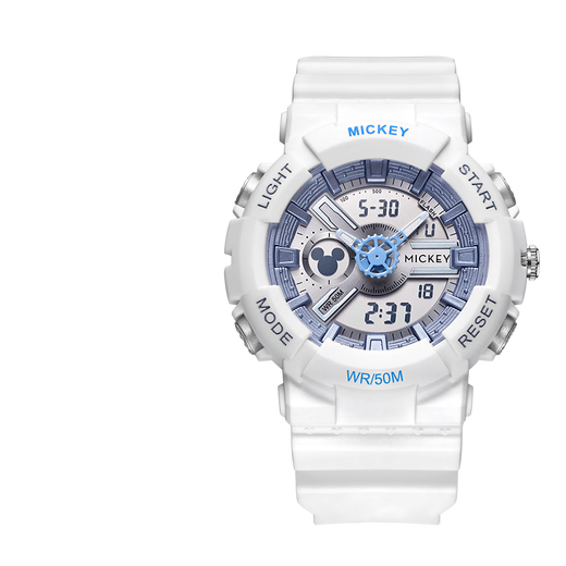 
Disney students electronic watch boys and girls junior high school students primary and secondary school students children luminous waterproof watch birthday gift Mickey blue [big model] 15052L