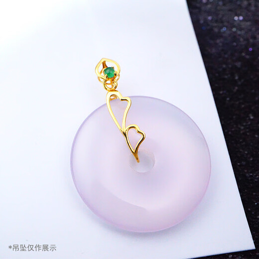 Gold fork 18k gold safety buckle buckle jade jade nostalgic buckle head welding-free DIY accessories color gold AU750H H3 number-bamboo leaf style