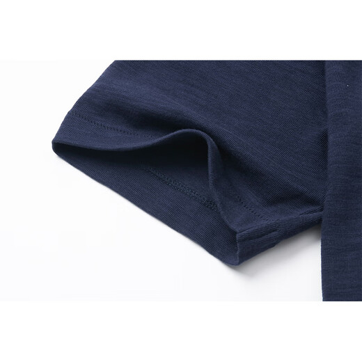 AK ARMY Spring and Summer New Ami Khaki Retro Henley Collar Short-Sleeved T-Shirt Men's Casual and Versatile White Short-Sleeved T-Shirt Men Navy Blue L