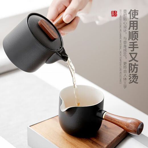 Sishe Tea Garden coarse pottery small teapot single pot tea water separation Kungfu tea set side handle pot home office teapot S Taoyun coarse pottery teapot hand-held teapot