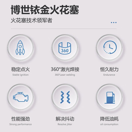 博世（BOSCH）原装进口双铱金火花塞（四支装） 标致5008 1.6T 1.8T【17至23款】