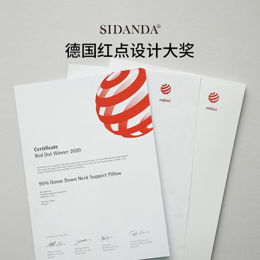 SIDANDA Pillow Core German Red Dot Award Cervical Pillow Antibacterial 95% Goose Down Pillow Down Pillow Medium Soft Pillow 48*74cm