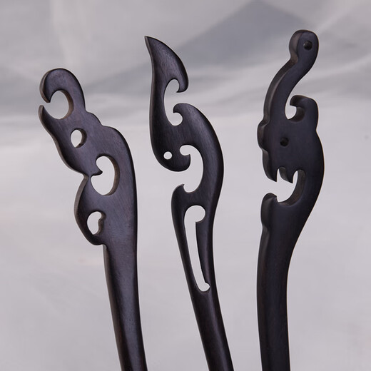 Meng Junchen black sandalwood hairpin ancient style sandalwood hairpin hairpin simple hairpin cheongsam Hanfu headdress girl birthday gift ebony-Changqing