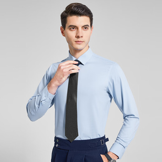 Shanshan (FIRS) 100-count pure cotton DP no-iron long-sleeved shirt men's four-season business casual anti-wrinkle formal men's shirt