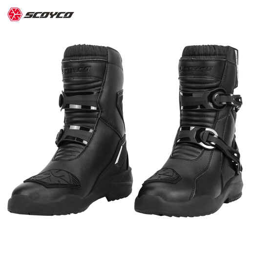 Saiyu Motorcycle Rally Waterproof and Breathable Cycling Shoes Anti-fall and Wear-Resistant Rally Cycling Boots All-Season Men's Motorcycle Boots Black 42