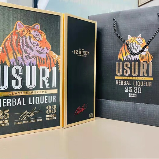 
USURI brand Russian tiger head wine original bottle imported Barizanmu foreign wine preparation wine 500mL 2 bottles Gift box (Kokumachi 1+Kashimachi 1)
