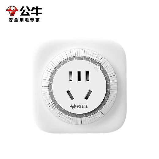 BULL timer socket timed charging plug-in strip mechanical timer high-power 16A cycle timed on and off power GND-2D high-power mechanical cycle timer