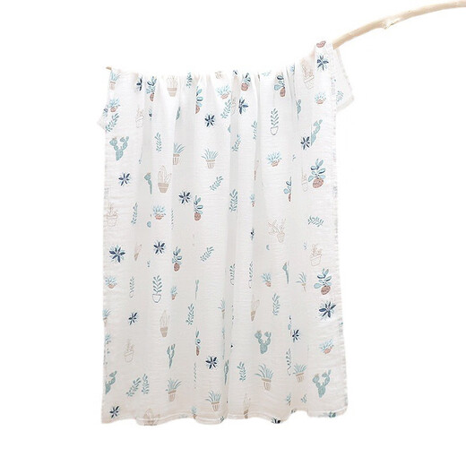 Bei Qichu baby bath towel double layer gauze bath towel cotton blanket newborn towel quilt thin spring and summer double layer gauze bath towel-Rabbit Paradise 105*120cm