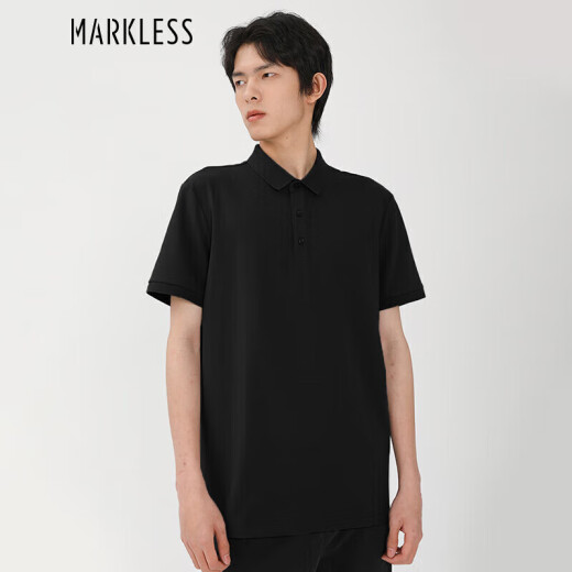 MARKLESSPOLO shirt men's spring and summer business short-sleeved casual top TXB0698M3 black XL