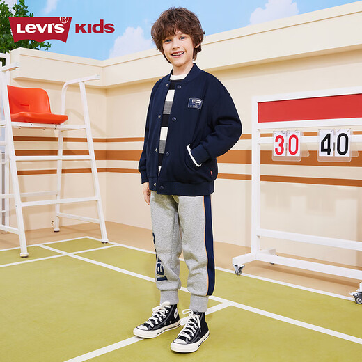 Vêtements pour enfants de Levi's [Même modèle dans le centre commercial] Spring and Automn Style Boys Knited Veste Children's Casual Evergrande Veste Dark Royal Blue 110/56 [Hauteur suggéré 104-110cm]