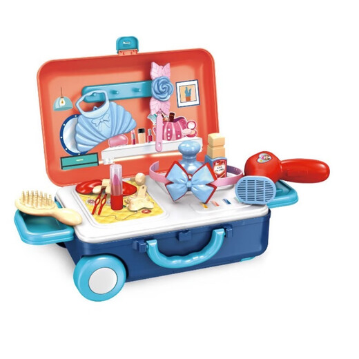 Feidulen Kinderkinder Little Doctor spielen Hausspielzeug Mini Küche Mädchen Baby Reise Li Trolley Box Boy Tools Küche Dual-Purple-Griffhalter Box