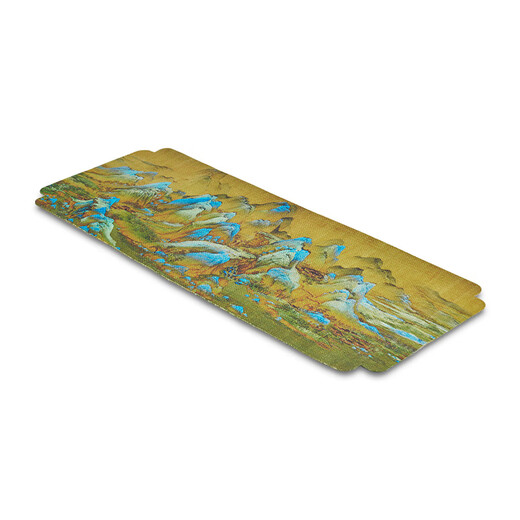 Han and Tang waterproof tea mats, home living room coffee table, tablecloth, tea towel, tea tray mat, Chinese Zen table flag, tea ceremony accessories, Qianli Jiangshan double-sided tea mat (48*18cm)