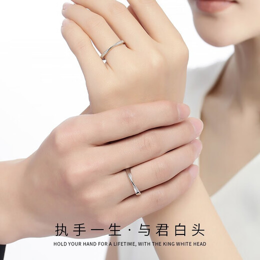 MZMZ Mobius Couple Ring PT950 Adjustable Plain Ring Proposal Ring Valentine's Day Birthday Gift for Girlfriend Mobius Couple Ring Free Engraving