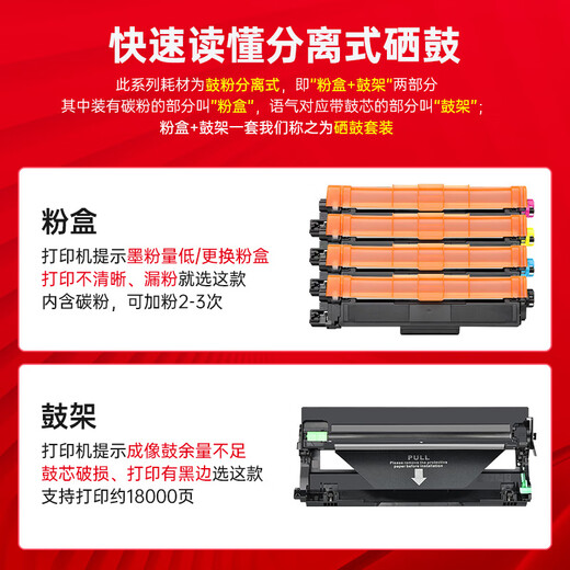 
Zhenyin Color Applicable Brothers L3270CDW L3551CDW L3750CDW L3770CDW Printer Toner Cartridge [Large Capacity Easy to Add Powder] TN267 Four-color Powder Box-9900 Pages
