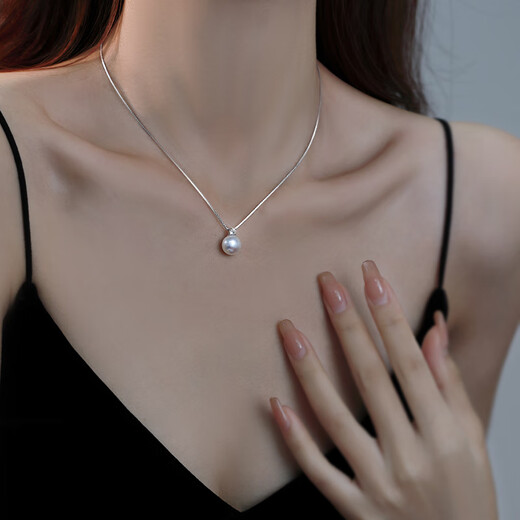 6A grade natural freshwater real pearl necklace for women, sterling silver, the same style as Princess Diana, light luxury and high-end, new in 2024, 99 pure silver + 6A grade bright pearls, Princess Diana