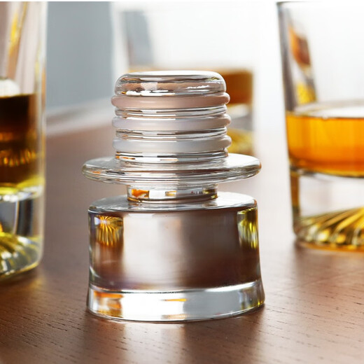 Karaza Ting Whiskey Wine Glass Set Crystal Glass Wine Bottle Decanter Wine Set Wine Container Glass XO Glass Wine Bottle Wine Bottle + 4 Wine Glasses