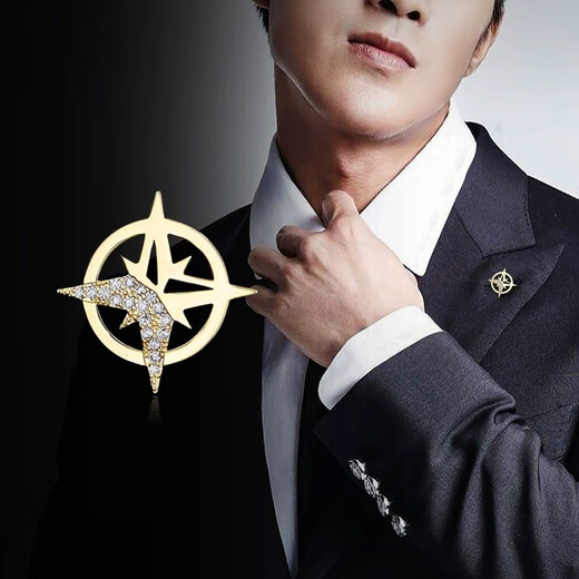 Dingjing Suit Brooch Male Birthday Gift for Boyfriend Dad Elder Suit Badge Practical Coat Collar Accessories Brooch Instant Success Brooch Light Box Set T234