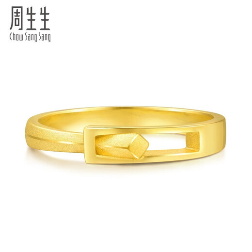 周生生黄金戒指 足金心相拥戒指情侣对戒 16799R 计价 17圈 - 3.87克(含工费100元)