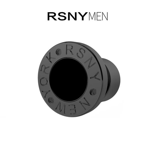 RSNY MEN single earrings for men, trendy black niche design, high-end, versatile earrings for boys, women black/black 925 silver earrings G style single