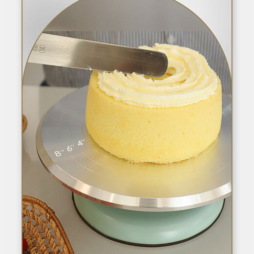 Fengshang cake turntable household decorating turntable turntable aluminum alloy 8 inches commercial rotating baking mold anti-slip cake turntable 25cm sky blue