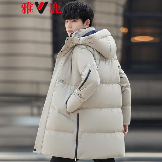 Yalu down jacket men's mid-length winter new fashion thickened winter coat mid-length parka jacket men's GY7007A20520 khaki 175/L