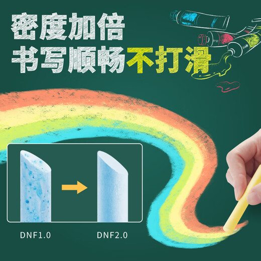 DSB迪士比 圆形彩色100支/盒 彩色粉笔无尘儿童家用黑板报教学教师专用幼儿园涂鸦儿童鲜艳  CK-1105