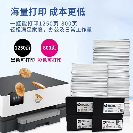 Adecuado para cartucho de tinta original HP HP938 color negro OJ9110b 9720 9120 9130 9730 impresora 938/938e cartucho de tinta original (cuatro colores 1 juego)