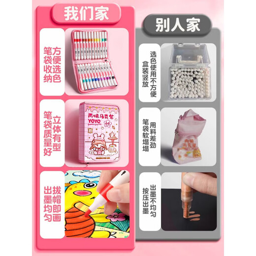 
Watercolor pen for children can wash 24 color marker waterproof art special color-impermeable refill for primary school students drawing. Storage bag plus 12048 color/rabbit rabbit