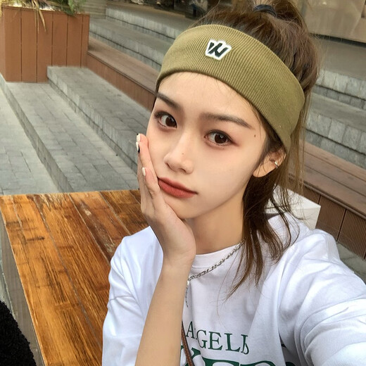束芬春夏男女运动发带男女同款薄款健身跑步吸汗头带宽边弹力生日礼物 F1105深蓝