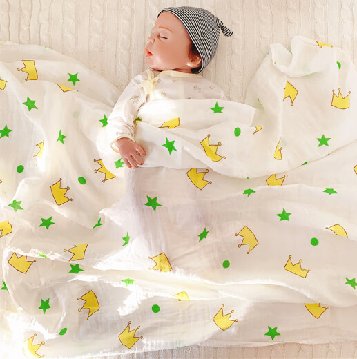 Dinidoudu baby double-layer gauze wrap newborn summer thin newborn blanket child baby wrap bath towel blanket thin / banana / double-layer pure cotton gauze wrap 110x115cm