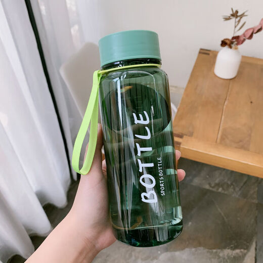 Meng Kuan plastic water cup large capacity sports male and female students anti-fall and heat-resistant summer portable tea cup with filter kettle NK-9573 black 1000ml cup