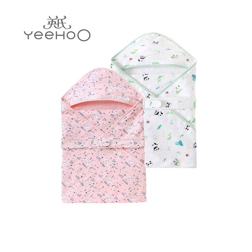 Ying's new baby quilt pure cotton gauze large bag 2022 new spring and summer swaddle clothes white background print YEBAJ12012A 90*90CM
