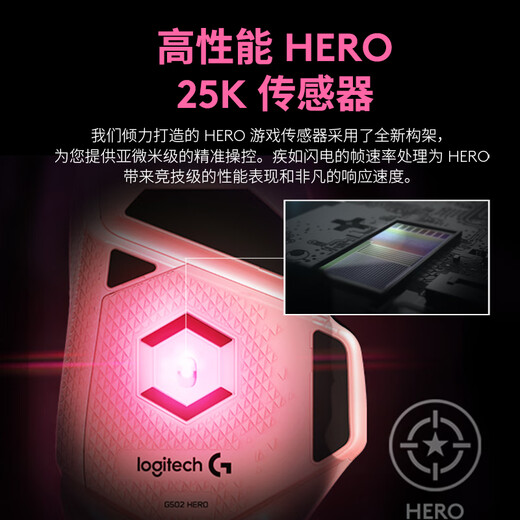 Logitech (G) G502SG HERO wired gaming mouse E-sports machinery counterweighting Big hand LOL League of Legends Star Guardian Limited [G502SG HERO] Kasha Limited Edition